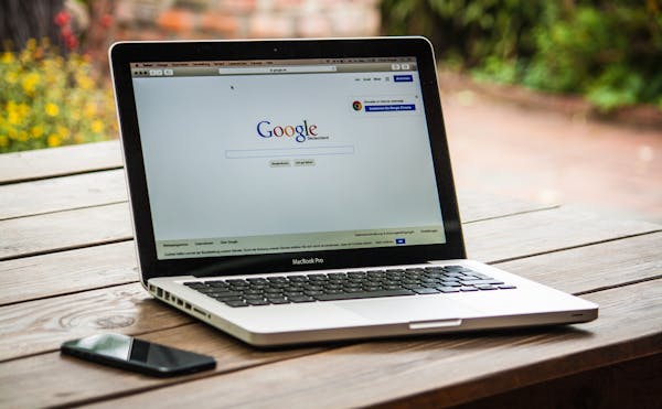 a mac book which shows google page